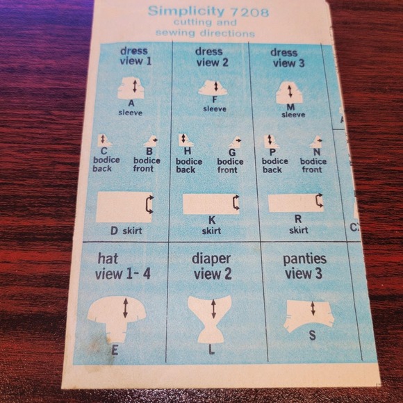 Vintage Simplicity 7208 Baby Doll Clothes Sewing Pattern 17–18" 70s - Picture 3 of 9